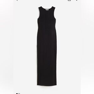 H&M Mama Black Ribbed Maxi Dress